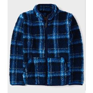 💙 Boys Print Sherpa Zip-Up Jacket - Blue NWT